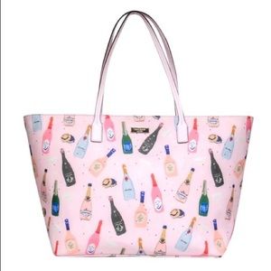 Kate Spade Shore Street Margareta Champagne Toss Caviar Tote Pink Xl